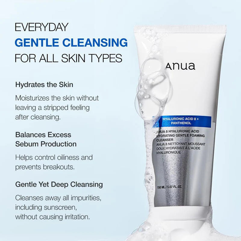 ANUA 8 Hyaluronic Acid Hydrating Gentle Foaming Cleanser 150ml