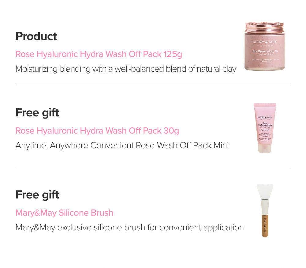 Mary&May Vegan Rose Hyaluronic Hydra Wash Off Pack Special Set (125g+30g)