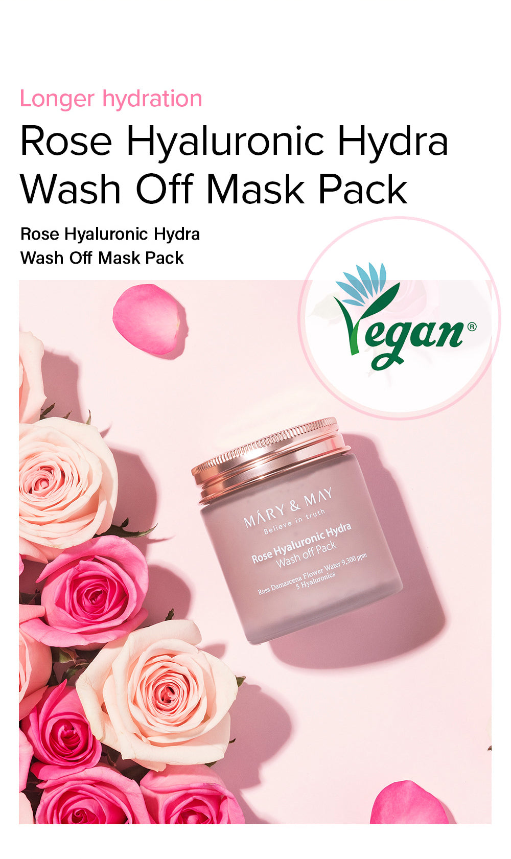 Mary&May Vegan Rose Hyaluronic Hydra Wash Off Pack Special Set (125g+30g)