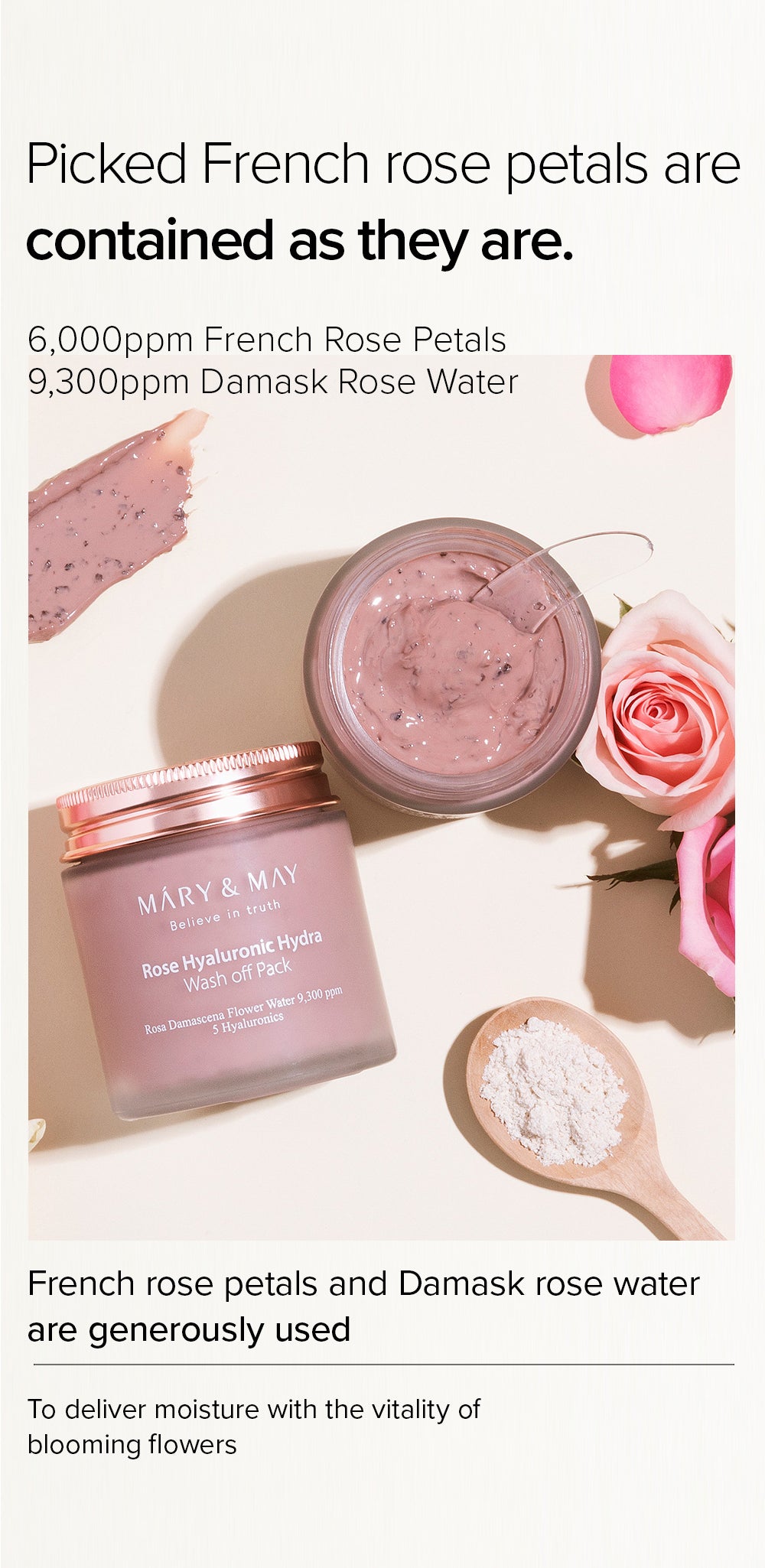 Mary&May Vegan Rose Hyaluronic Hydra Wash Off Pack Special Set (125g+30g)