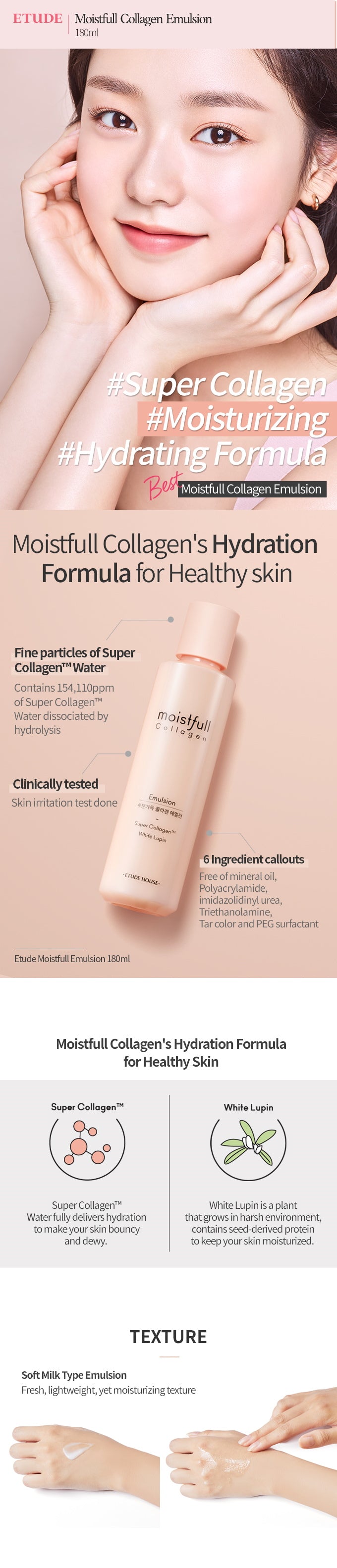 ETUDE HOUSE - Moistfull Collagen Intense Emulsion 180ml