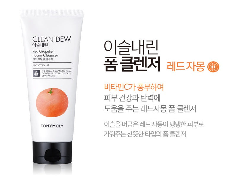 TONYMOLY - Clean Dew Red Grapefruit Foam Cleanser 180mL