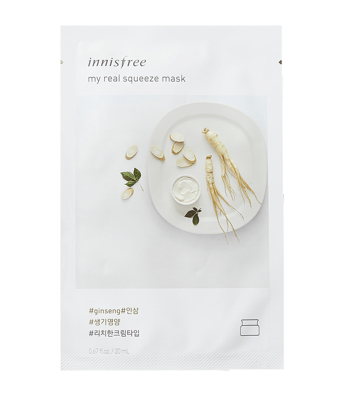innisfree - My Real Squeeze Mask EX #Ginseng 1pc