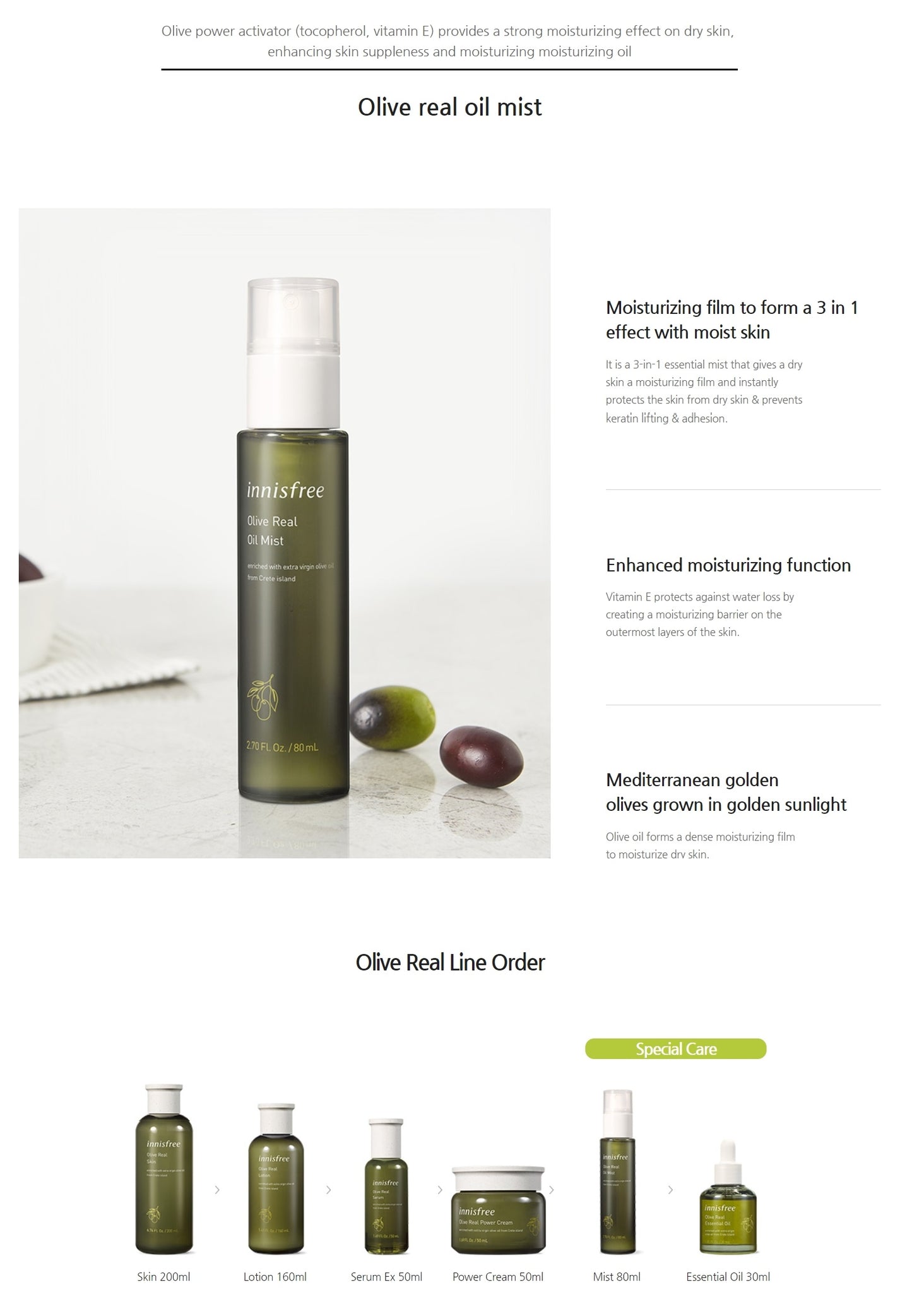 innisfree - Olive Real Oil Mist 80mL