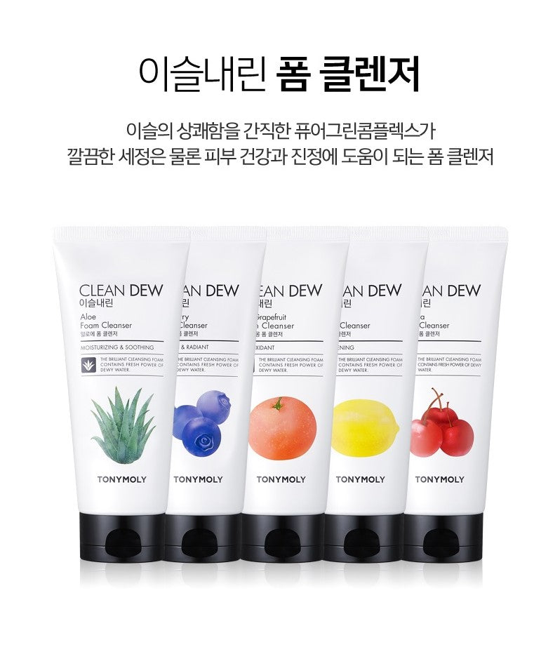 TONYMOLY - Clean Dew Red Grapefruit Foam Cleanser 180mL